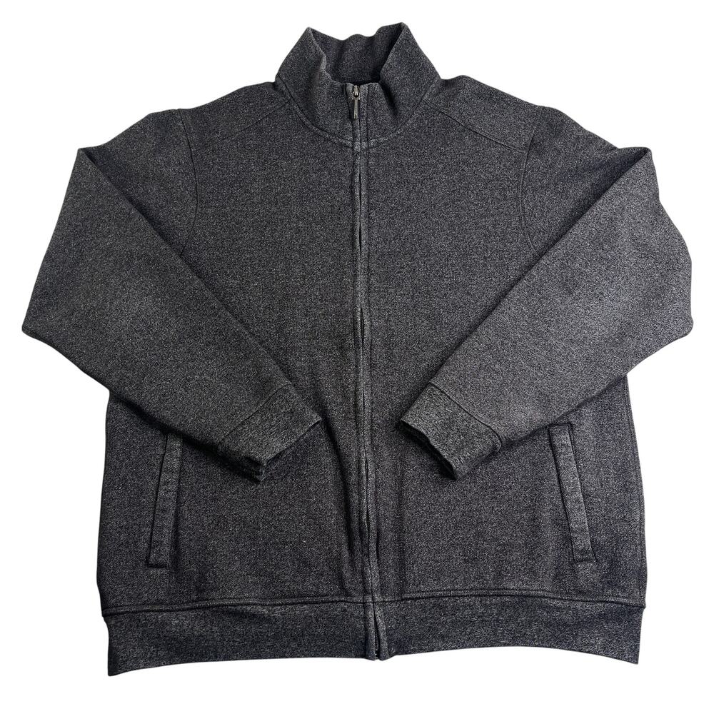 Rainforest Men’s Large Gray Full Zip Sweatshirt Jacket Mock Neck